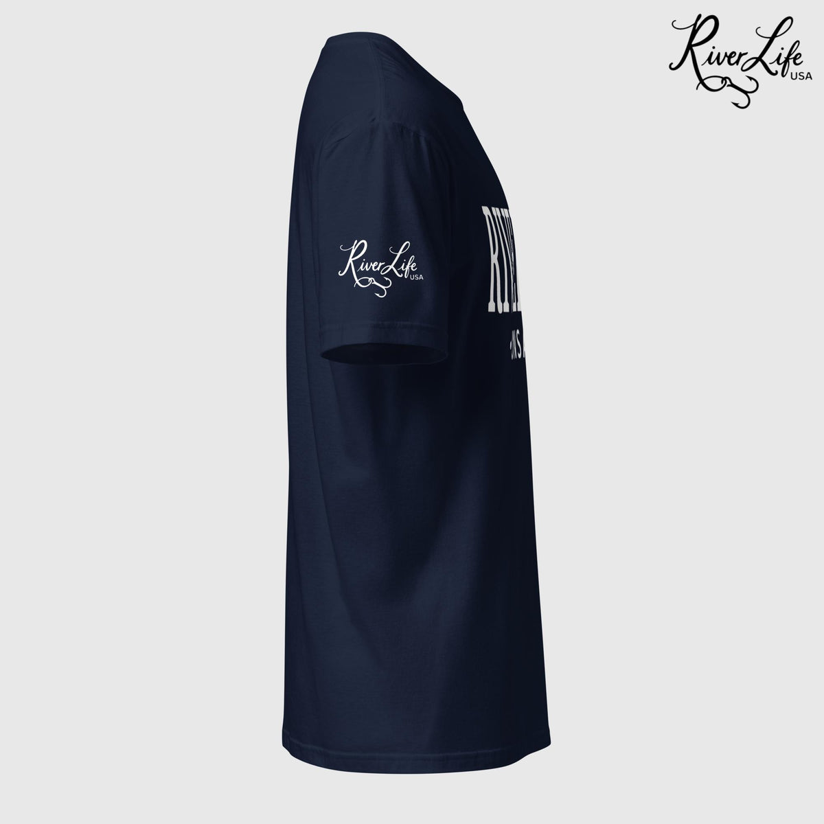 River Life - Unsalted (white print) | Short-Sleeve Unisex T-Shirt-Navy-River Life USA