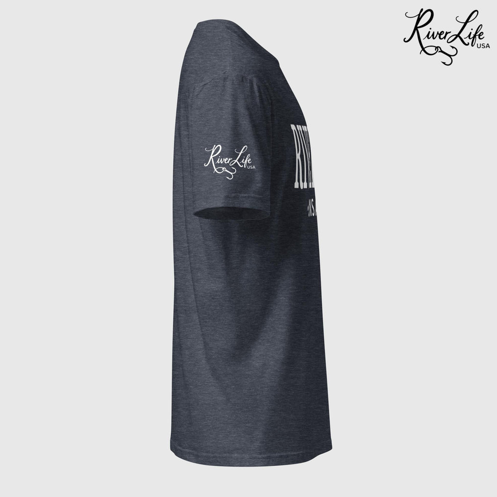 River Life - Unsalted (white print) | Short-Sleeve Unisex T-Shirt-Navy-River Life USA