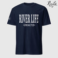 River Life - Unsalted (white print) | Short-Sleeve Unisex T-Shirt-Navy-River Life USA