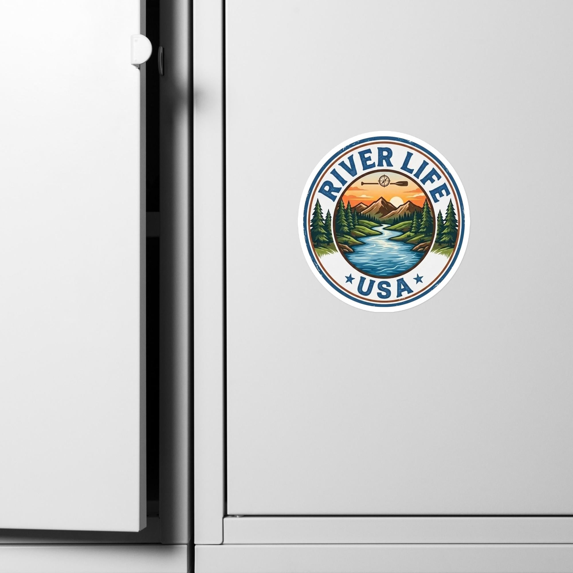 River Life USA Circle Logo | Kiss-cut Vinyl Decals-6″×8″-River Life USA