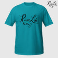 River Life USA Script Logo (black print) | Short-Sleeve Unisex T-Shirt-Tropical Blue-River Life USA