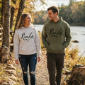 River Life USA Script Logo | Unisex Pullover Hoodie-ash-River Life USA