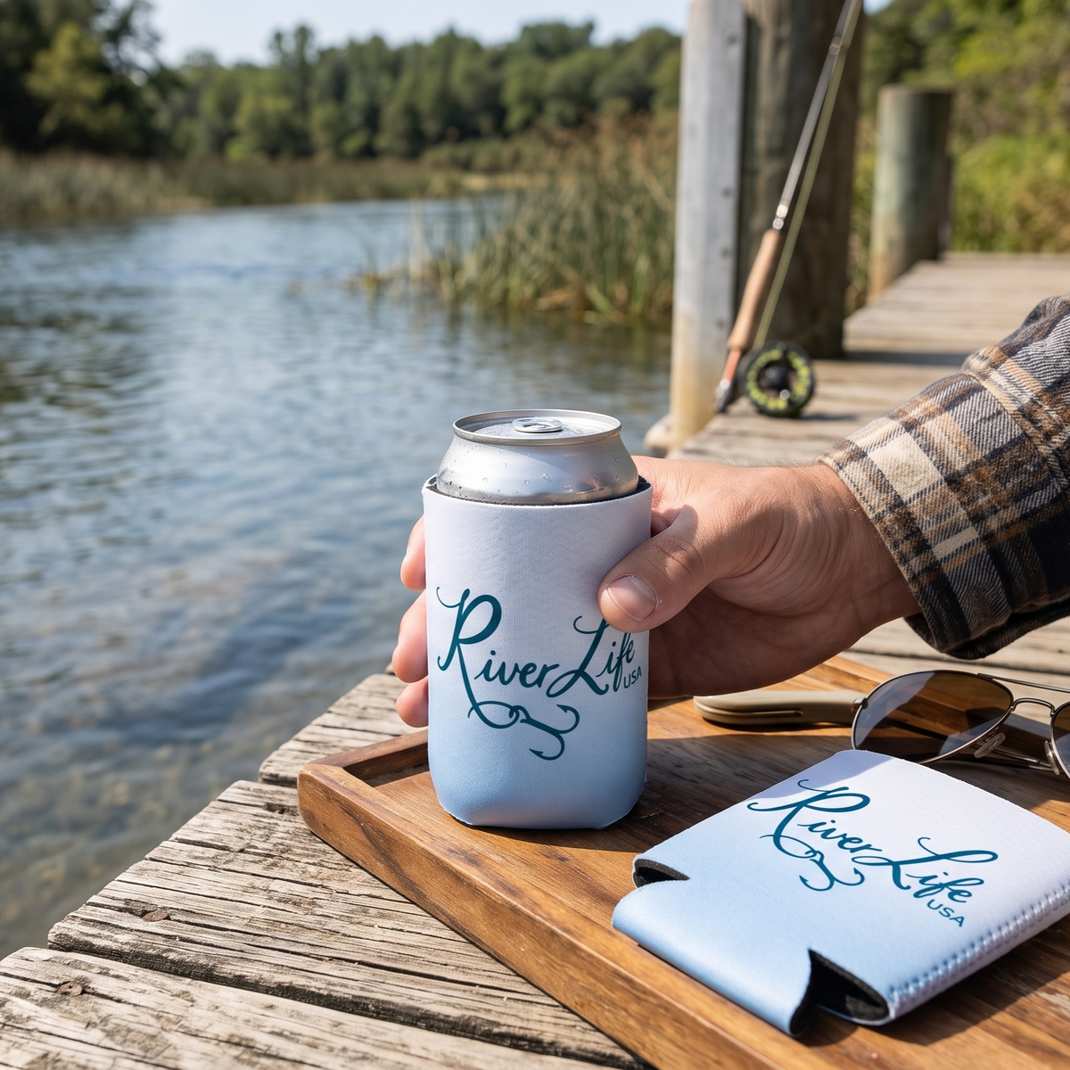 River Life USA Signature | Can Koozie-River Life USA