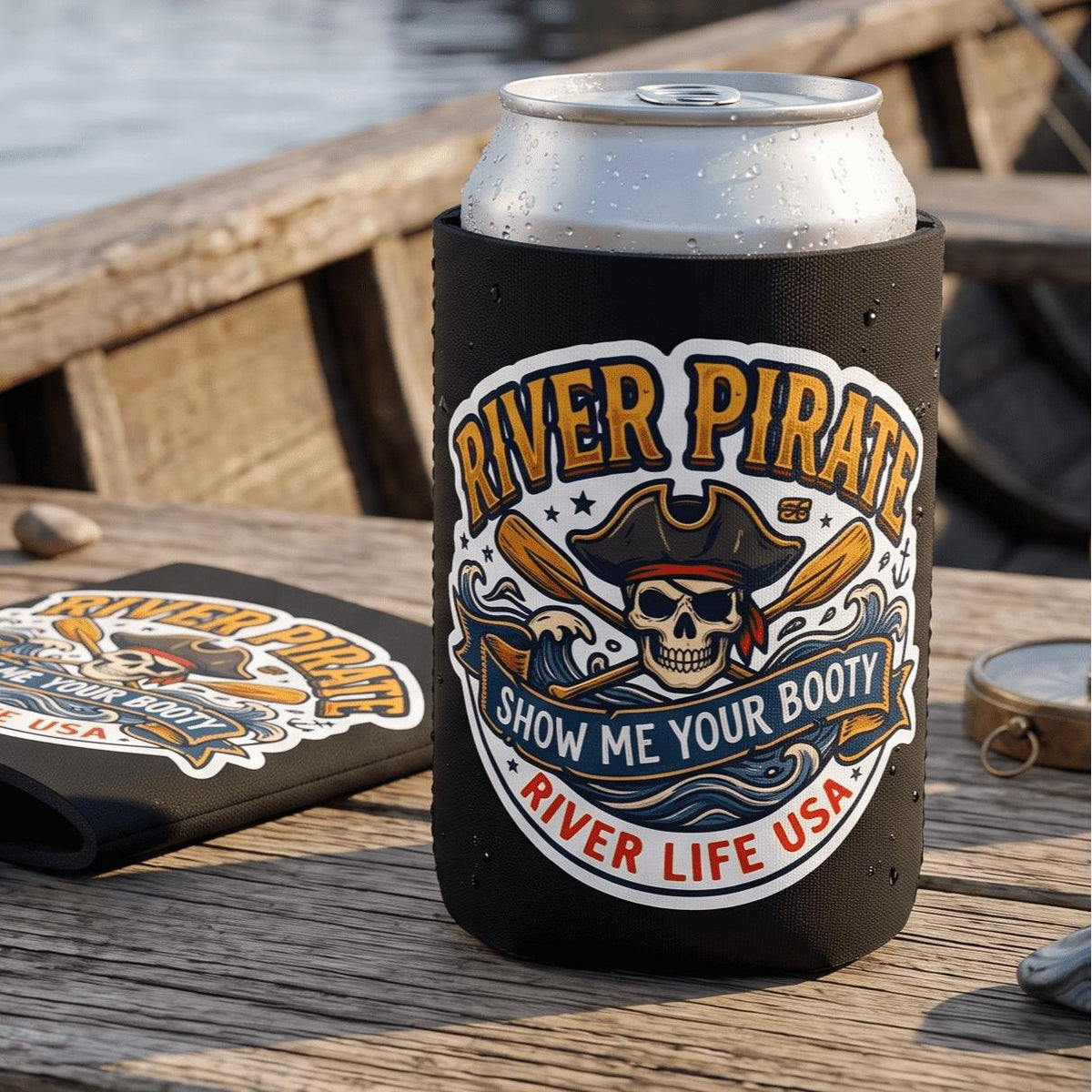 River Pirate - Show Me Your Booty | Can Koozie