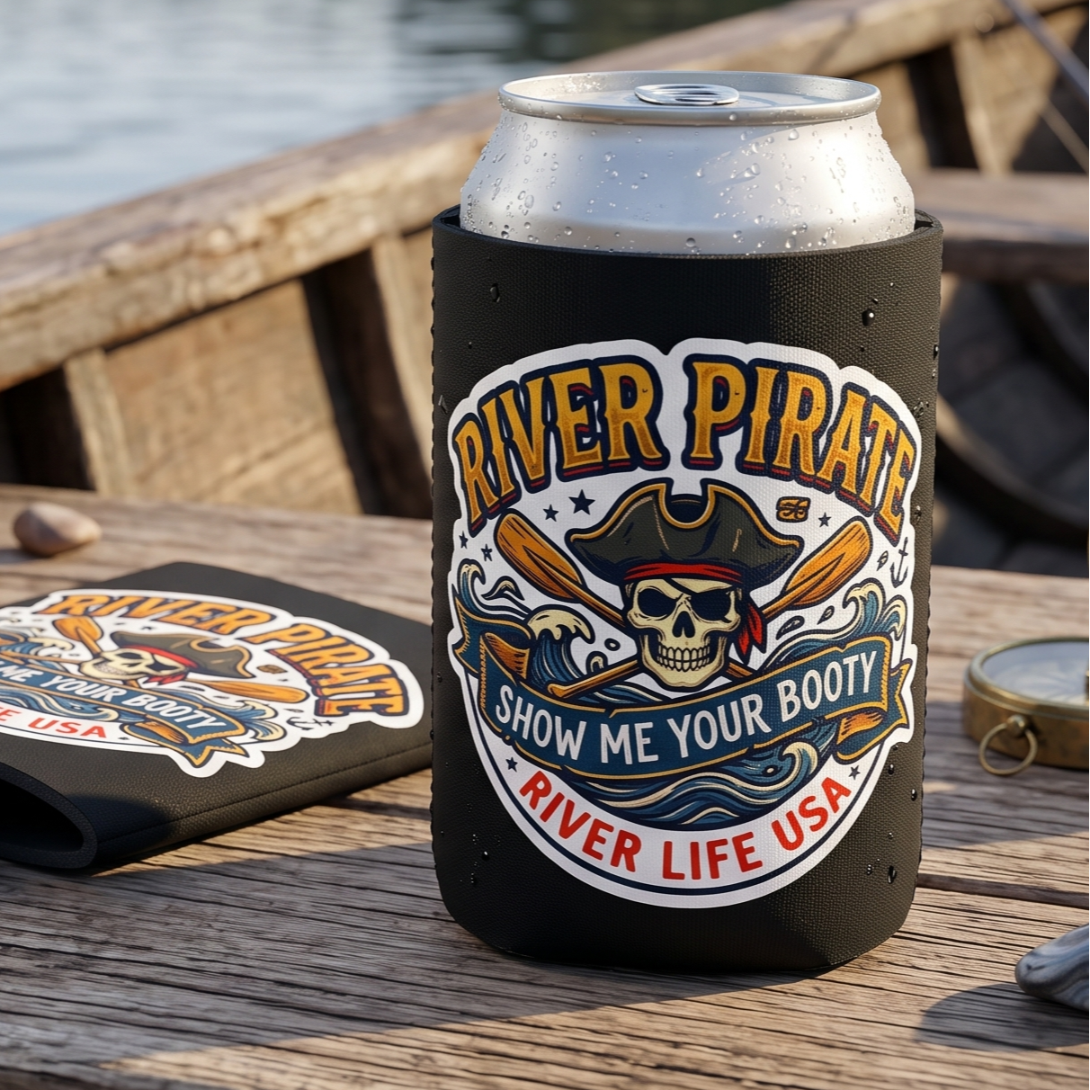 River Pirate - Show Me Your Booty | Can Koozie (Market)-River Life USA