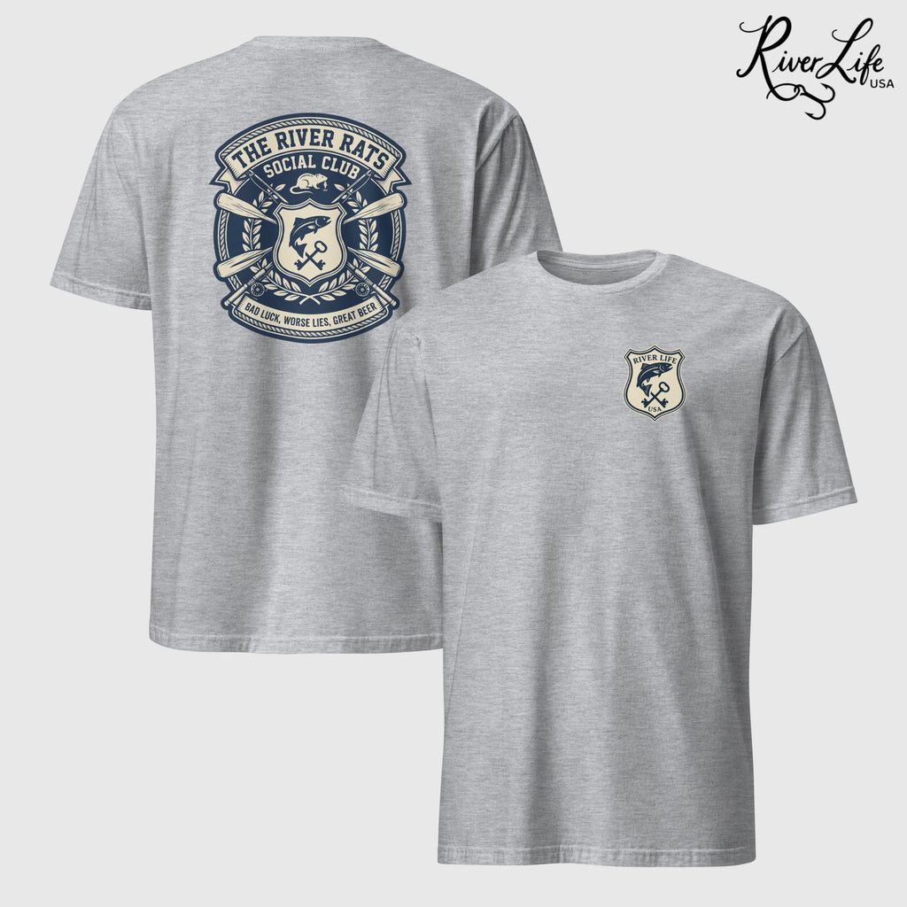 River Rats Social Club | Short-Sleeve Unisex T-Shirt-Sport Grey-River Life USA