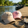Signature (black embroidery) | Adjustable Dad hat-Pink-River Life USA