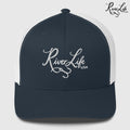 Signature (embroidered) | Snapback Trucker Cap-Navy/ White-River Life USA