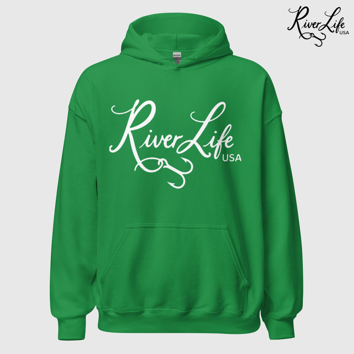Signature | Unisex Pullover Hoodie-Irish Green-River Life USA