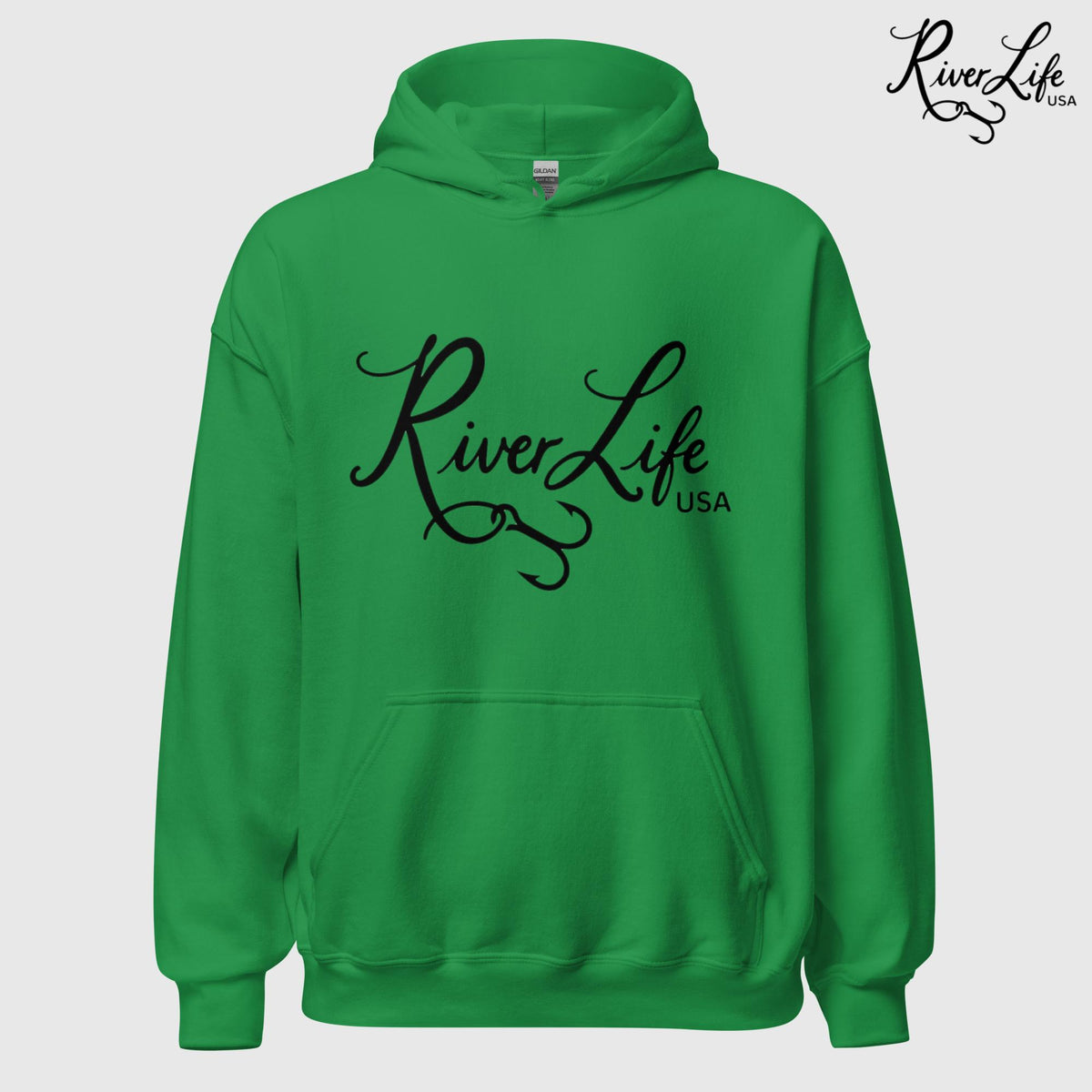 Signature | Unisex Pullover Hoodie-Irish Green-River Life USA