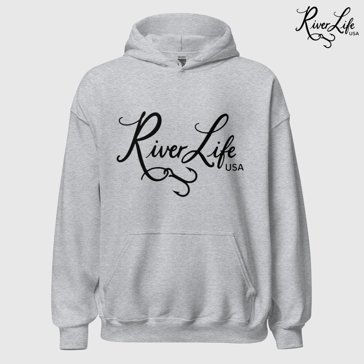 Signature | Unisex Pullover Hoodie-Sport Grey-River Life USA