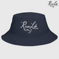 Signature (white embroidery) | Bucket Hat-Navy-River Life USA