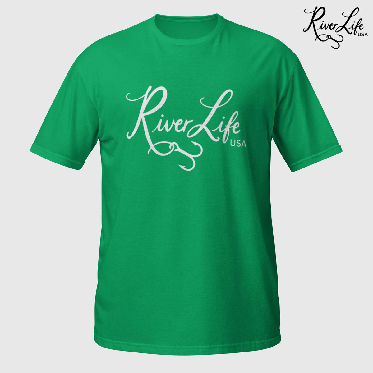 Signature (white print) | Short-Sleeve Unisex T-Shirt-Irish Green-River Life USA