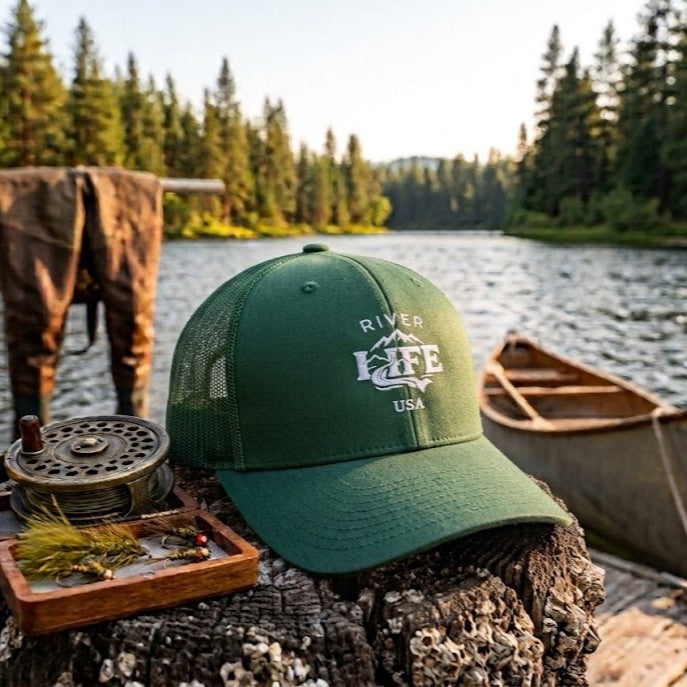 Spectrum (embroidered) | Snapback Trucker Cap-Pink-River Life USA