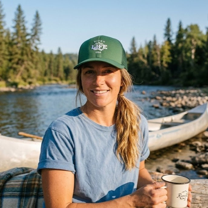 Spectrum (embroidered) | Snapback Trucker Cap-Pink-River Life USA