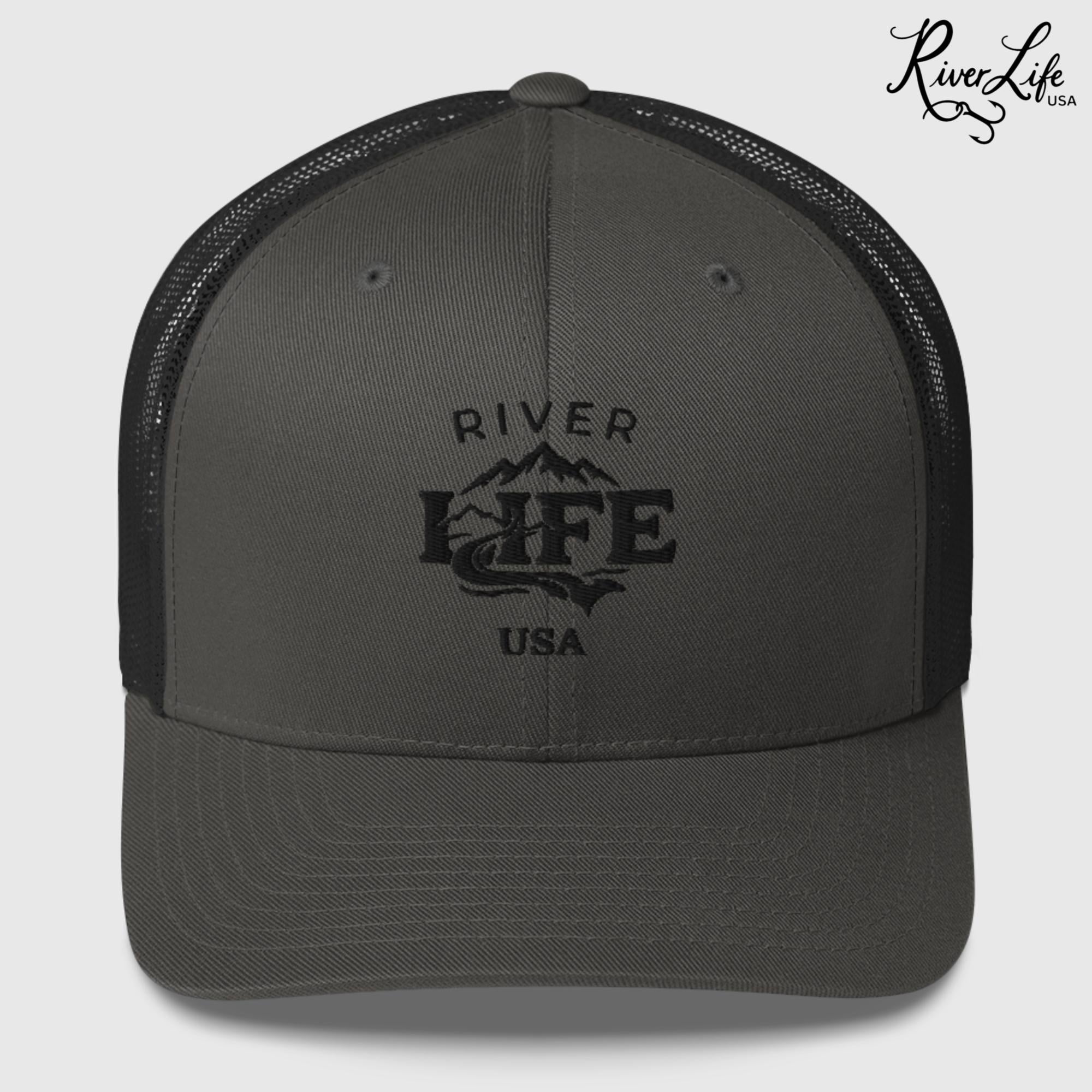 Spectrum (embroidered) | Snapback Trucker Cap-Charcoal-River Life USA