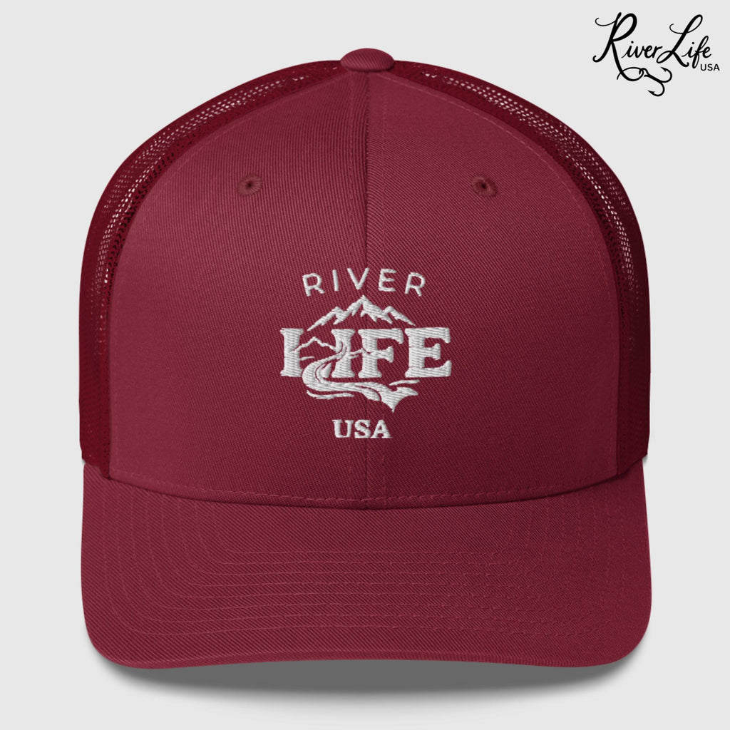 Spectrum (embroidered) | Snapback Trucker Cap-Cranberry-River Life USA