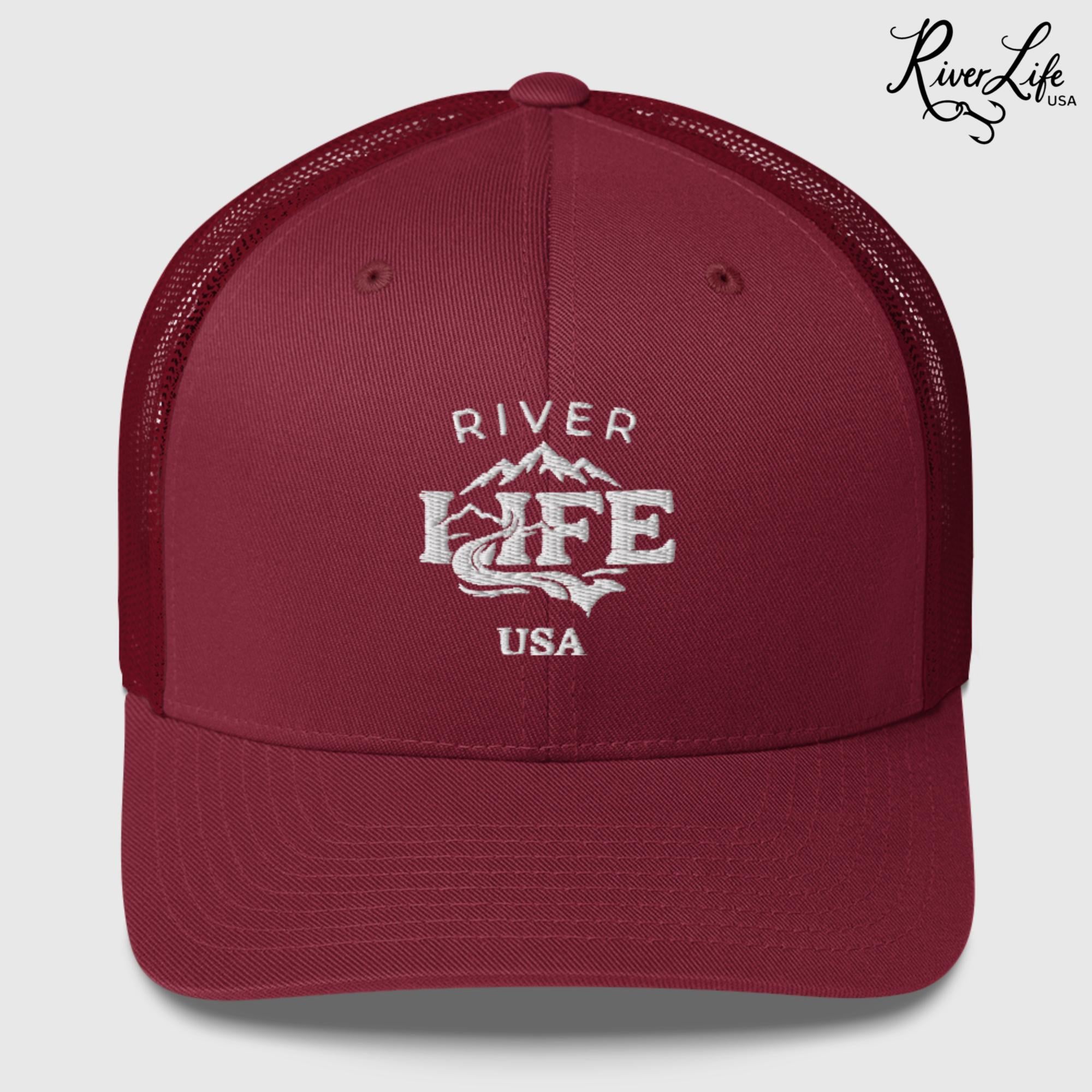 Spectrum (embroidered) | Snapback Trucker Cap-Cranberry-River Life USA
