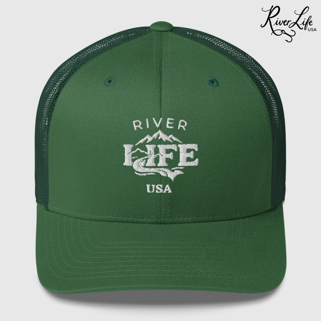 Spectrum (embroidered) | Snapback Trucker Cap-Evergreen-River Life USA