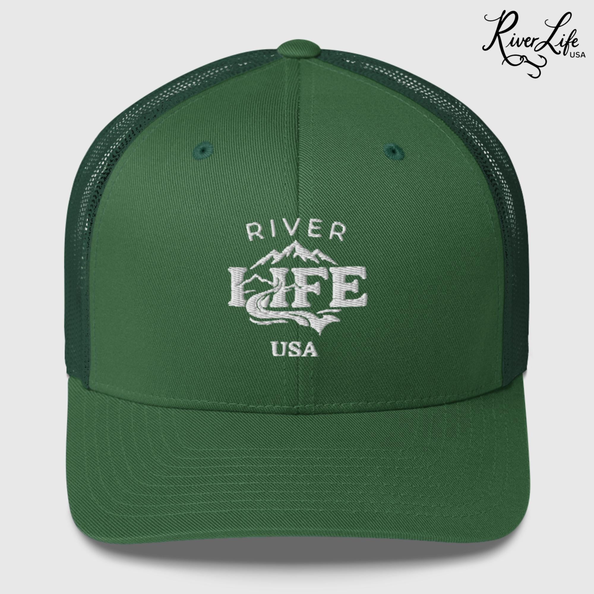 Spectrum (embroidered) | Snapback Trucker Cap-Evergreen-River Life USA