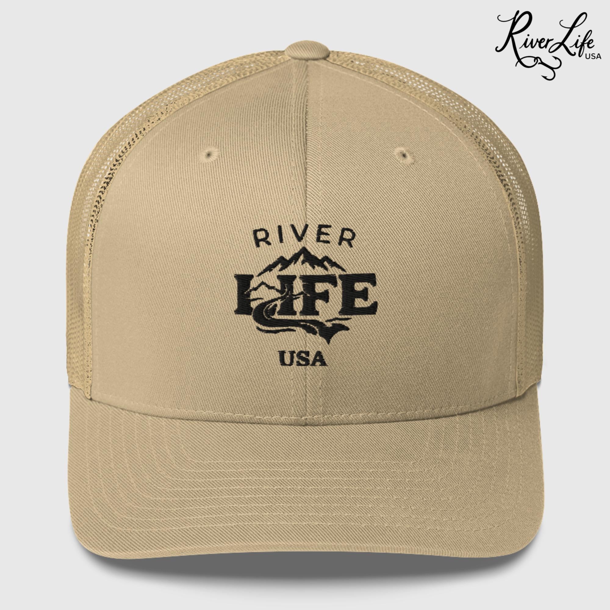 Spectrum (embroidered) | Snapback Trucker Cap-Khaki-River Life USA