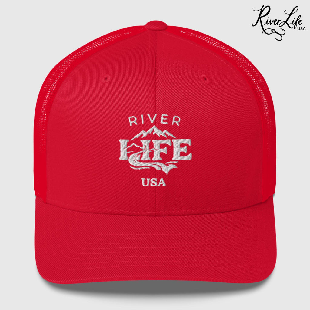 Spectrum (embroidered) | Snapback Trucker Cap-Red-River Life USA