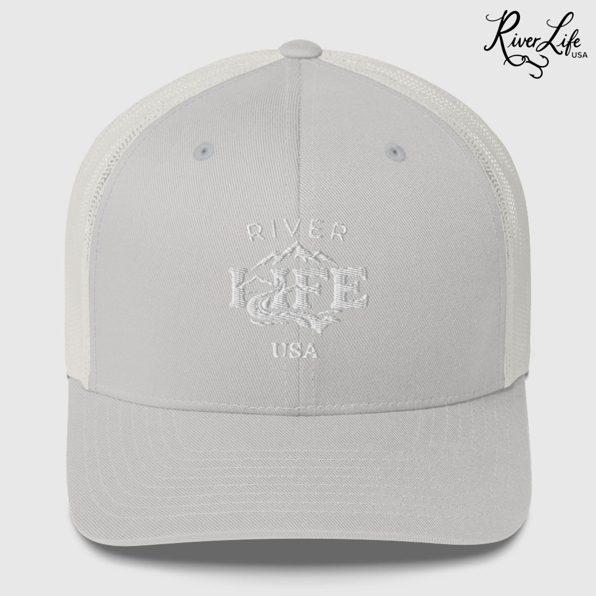 Spectrum (embroidered) | Snapback Trucker Cap-Silver-River Life USA