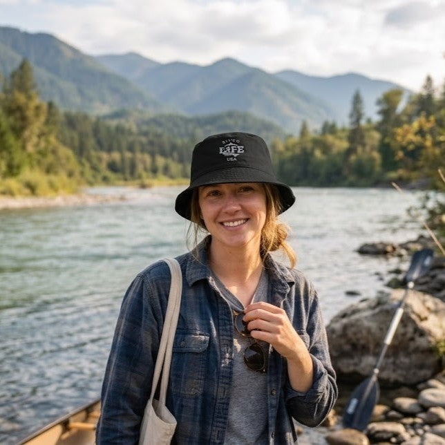 Spectrum (grey embroidery) | Bucket Hat-Black-River Life USA