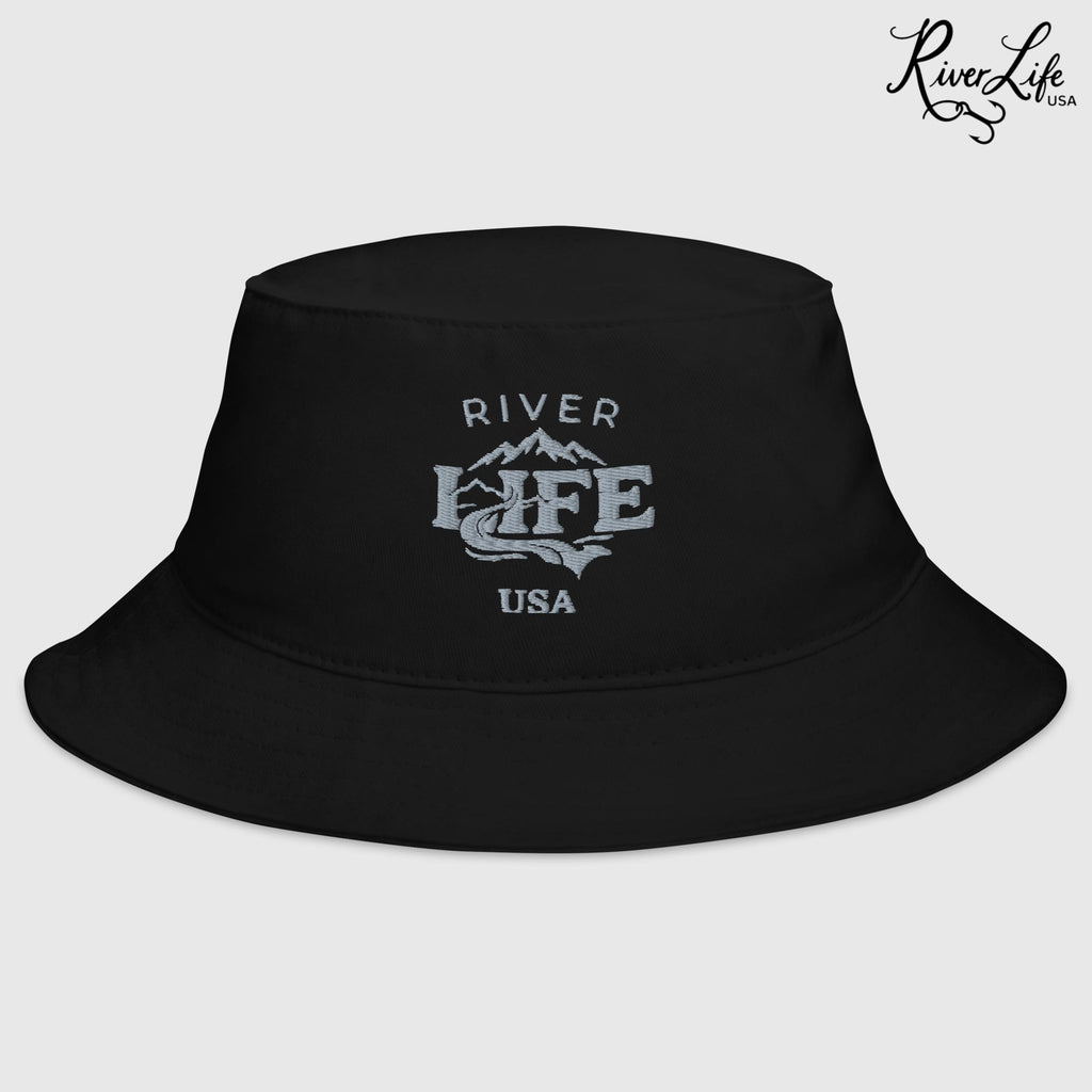 Spectrum (grey embroidery) | Bucket Hat-Black-River Life USA