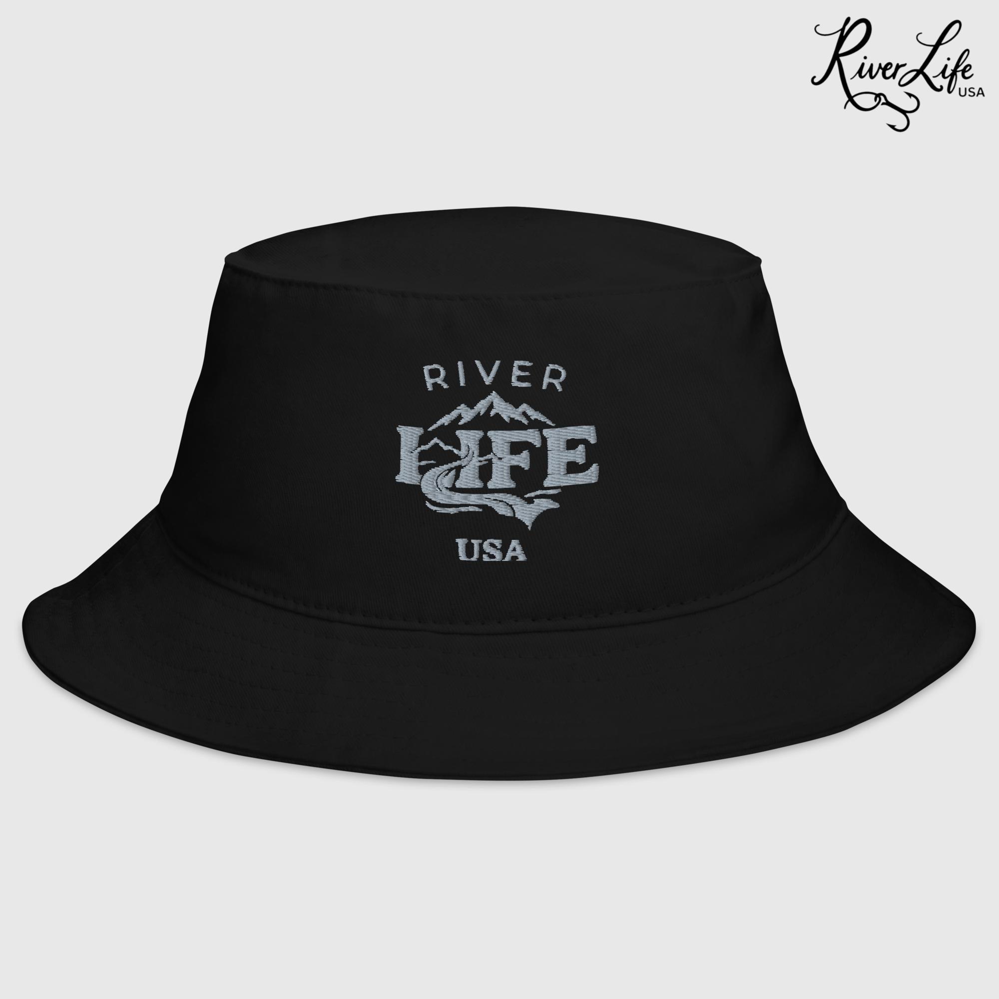 Spectrum (grey embroidery) | Bucket Hat-Black-River Life USA