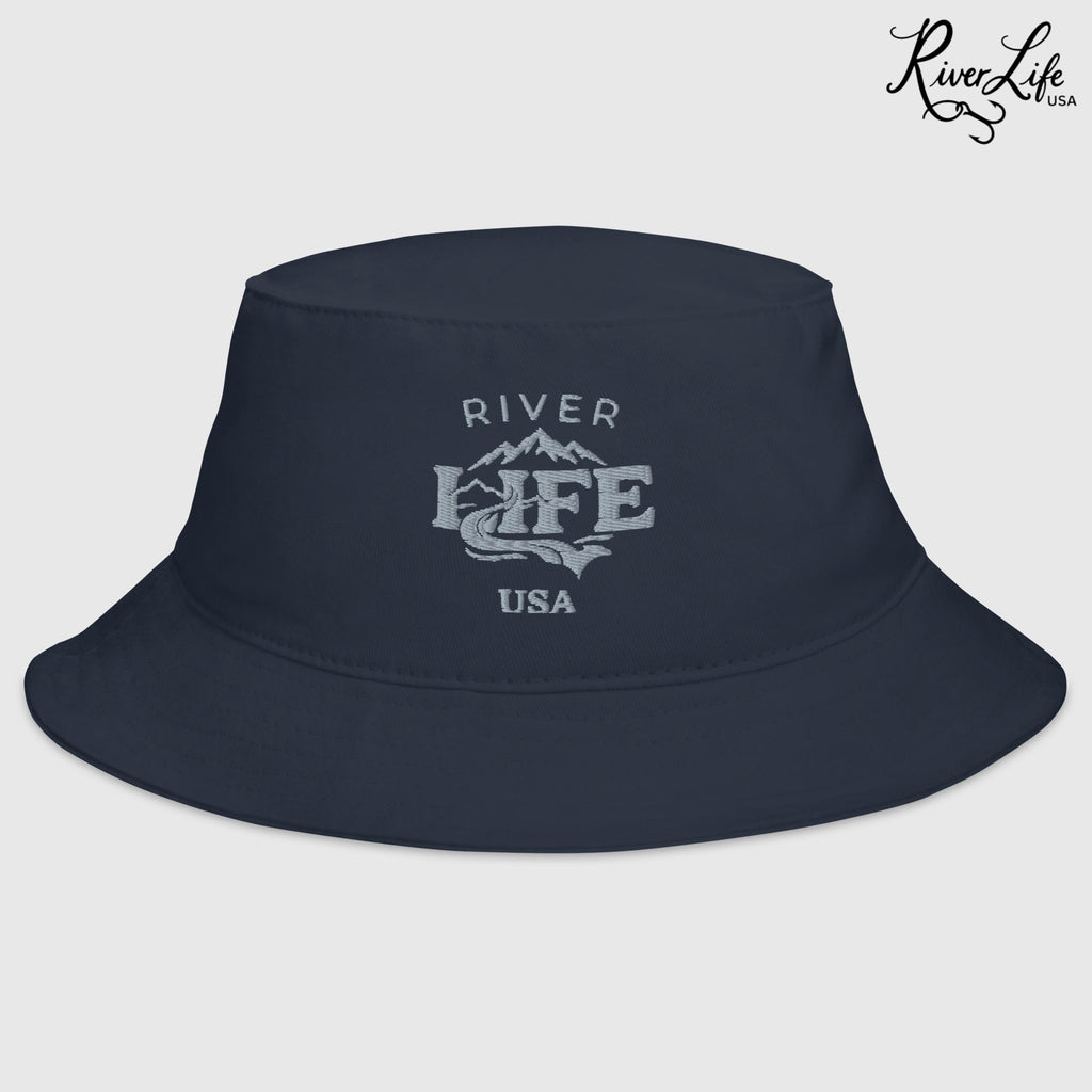 Spectrum (grey embroidery) | Bucket Hat-Navy-River Life USA