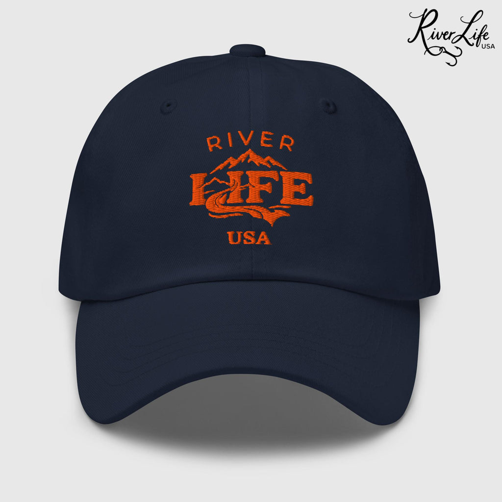 Spectrum (orange embroidery) | Adjustable Dad Hat-Navy-River Life USA