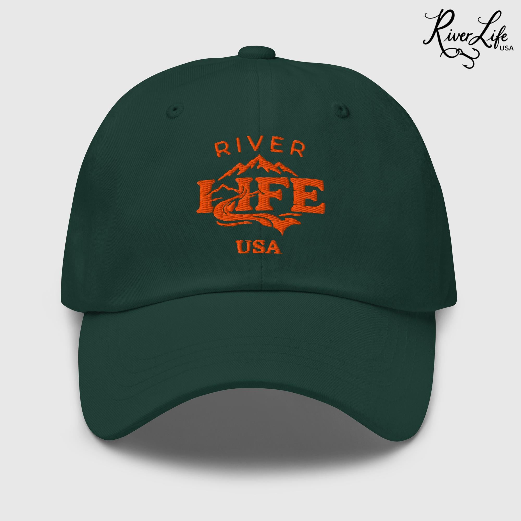 Spectrum (orange embroidery) | Adjustable Dad Hat-Spruce-River Life USA