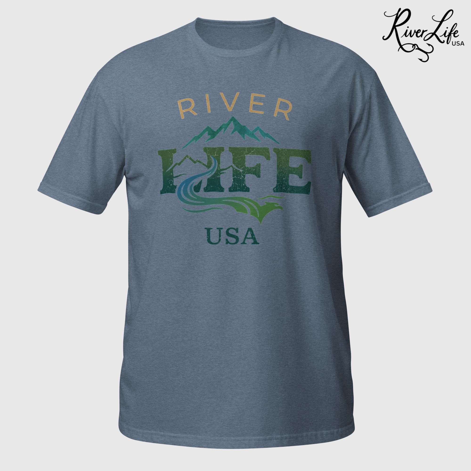 Spectrum | Short-Sleeve Unisex T-Shirt-Heather Indigo-River Life USA