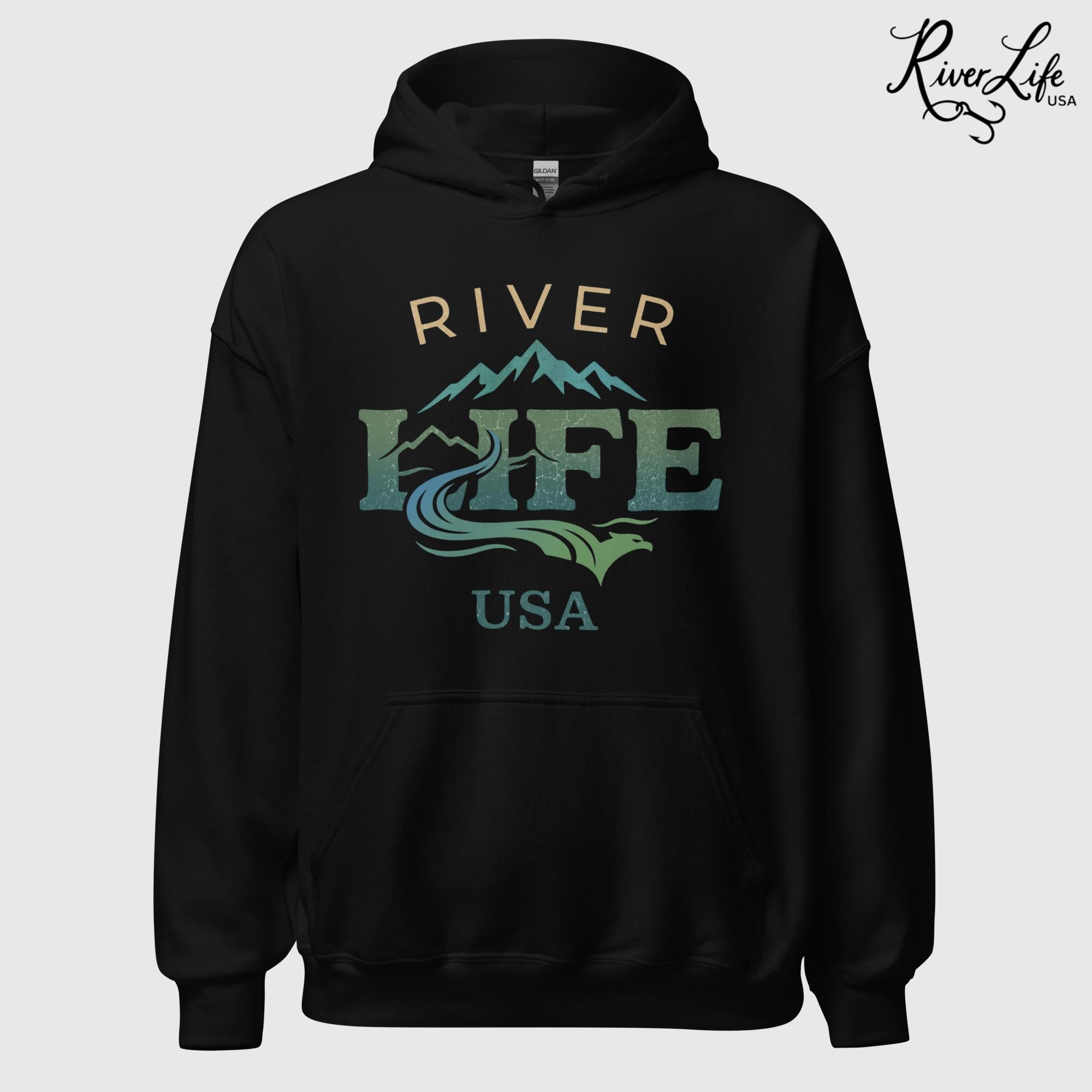 Spectrum | Unisex Pullover Hoodie-Black-River Life USA
