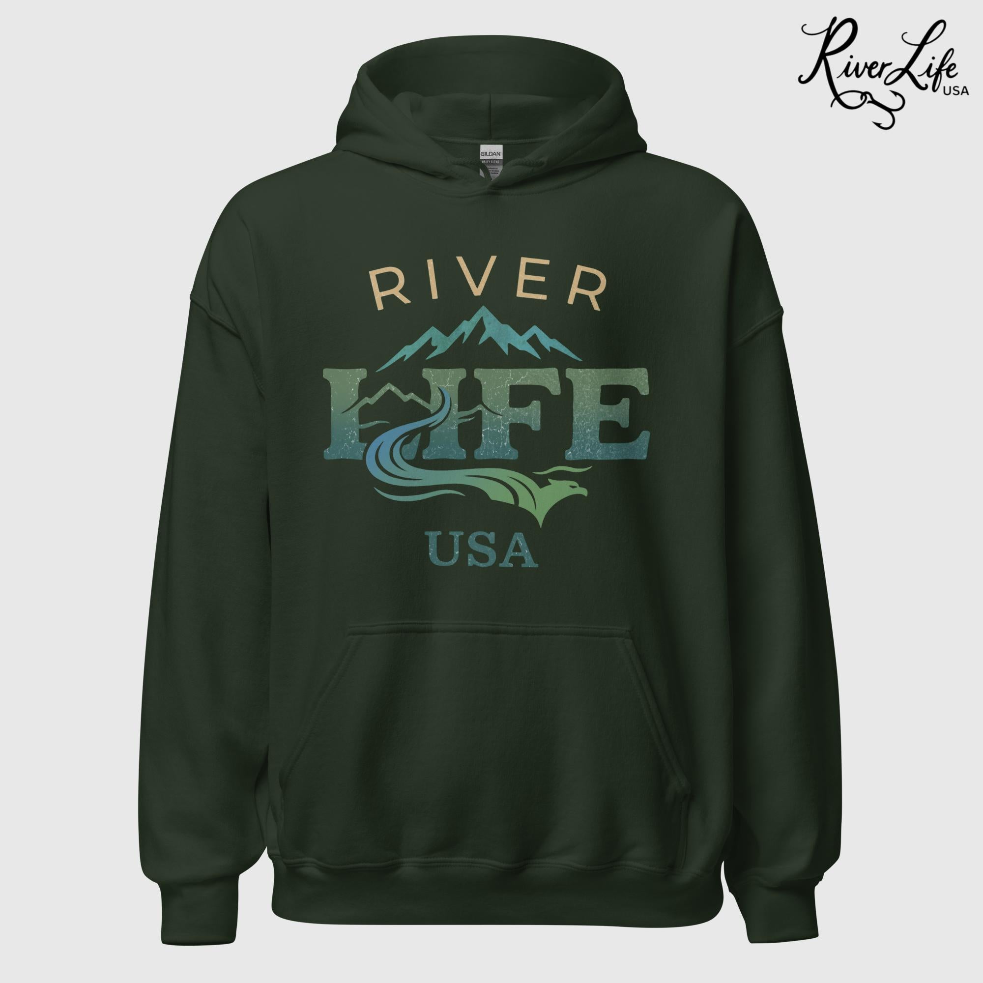 Spectrum | Unisex Pullover Hoodie-Forest Green-River Life USA