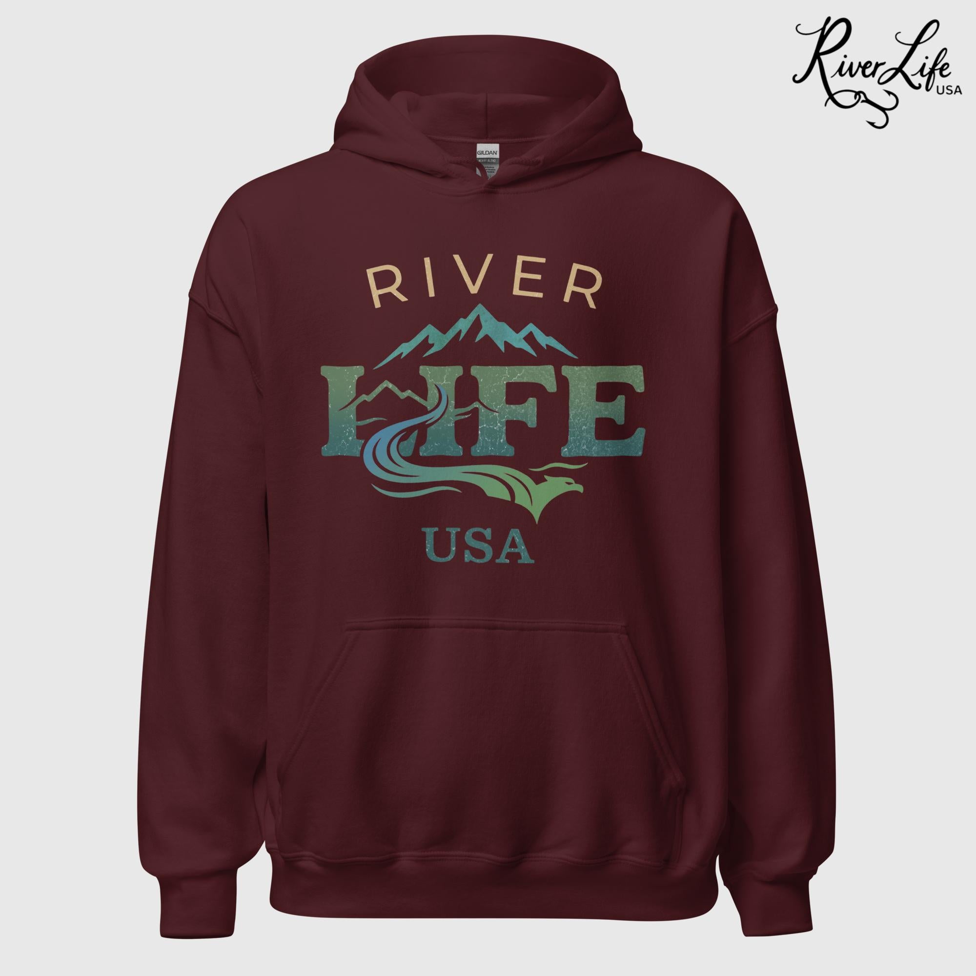 Spectrum | Unisex Pullover Hoodie-Maroon-River Life USA
