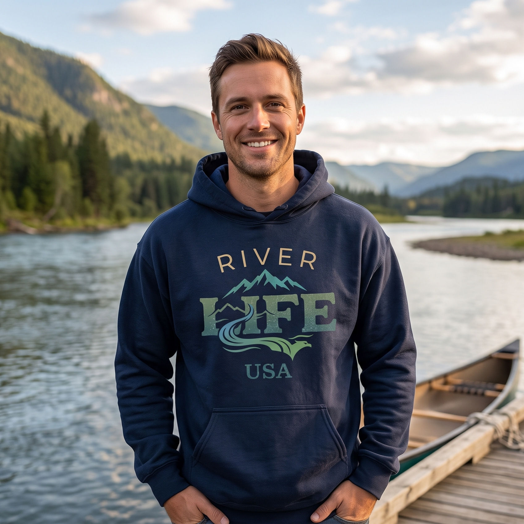 Spectrum | Unisex Pullover Hoodie-Navy-River Life USA