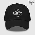 Spectrum (white embroidery) | Adjustable Dad Hat-Black-River Life USA