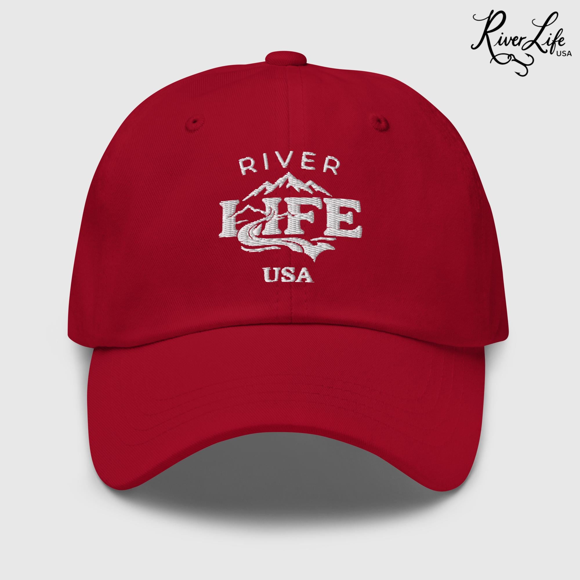Spectrum (white embroidery) | Adjustable Dad Hat-Cranberry-River Life USA