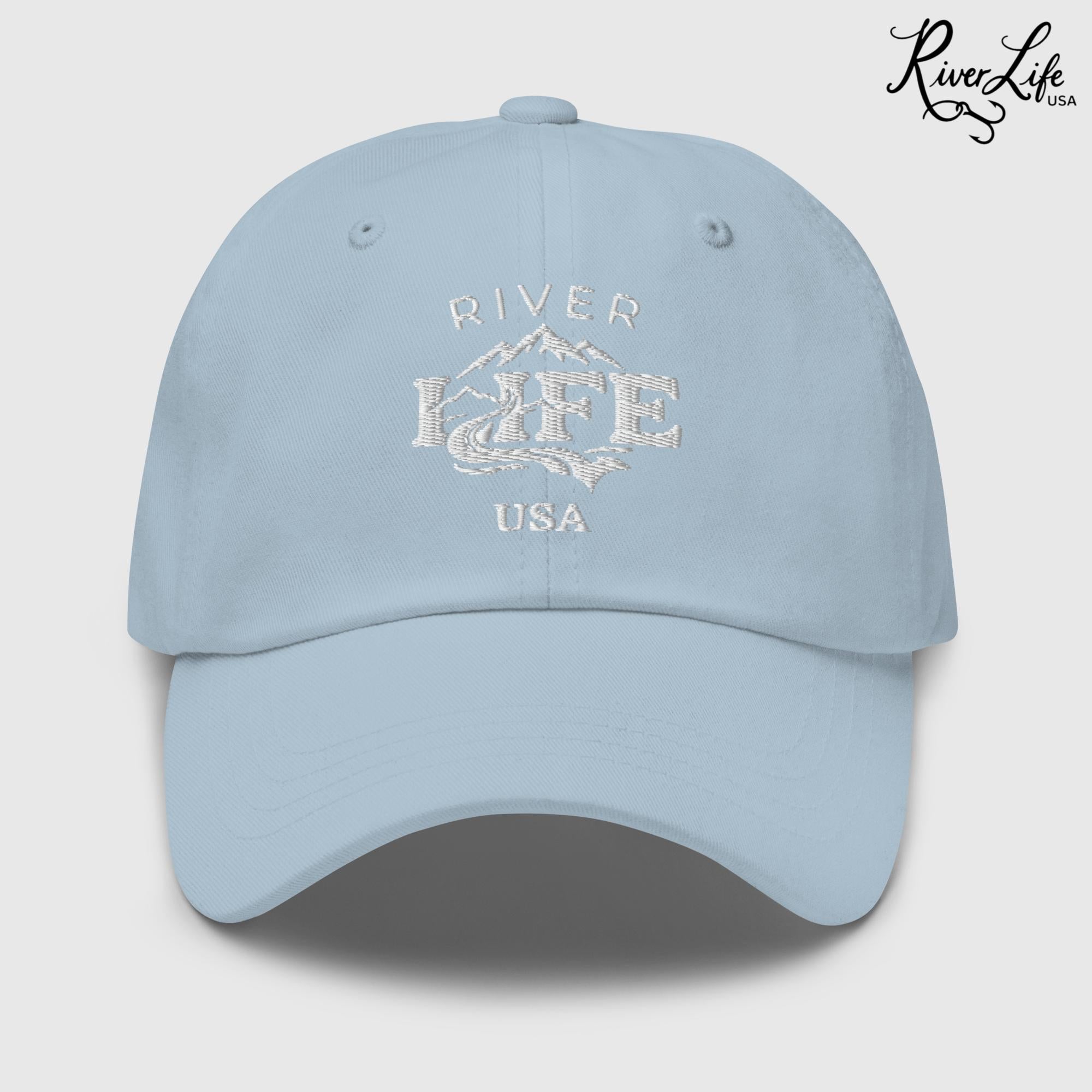 Spectrum (white embroidery) | Adjustable Dad Hat-Light Blue-River Life USA