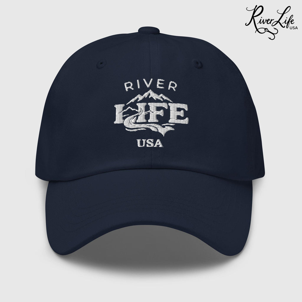 Spectrum (white embroidery) | Adjustable Dad Hat-Navy-River Life USA