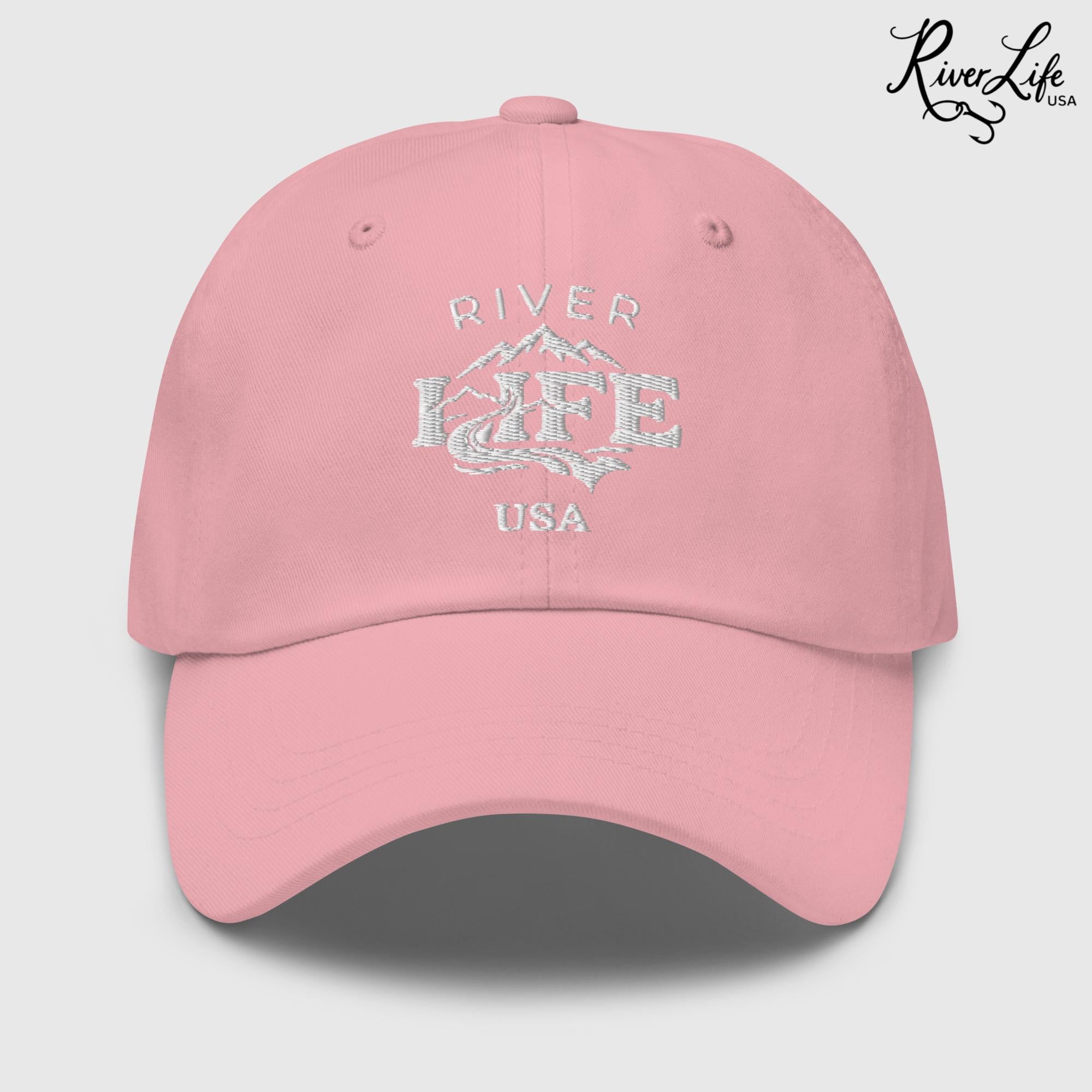 Spectrum (white embroidery) | Adjustable Dad Hat-Pink-River Life USA