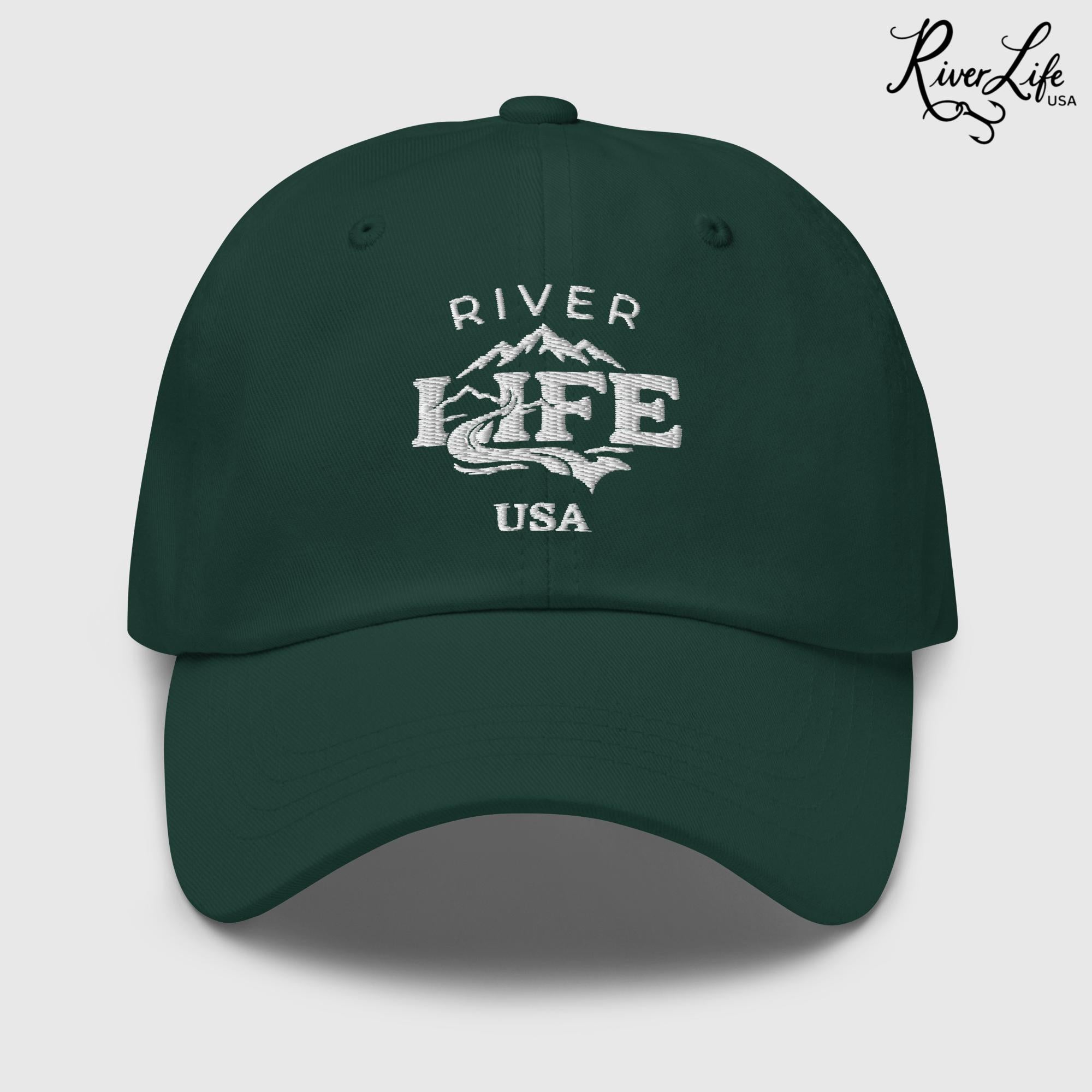 Spectrum (white embroidery) | Adjustable Dad Hat-Spruce-River Life USA