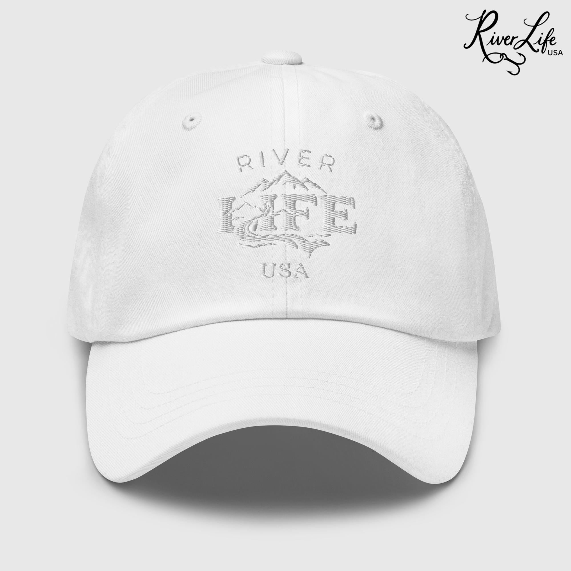 Spectrum (white embroidery) | Adjustable Dad Hat-White-River Life USA