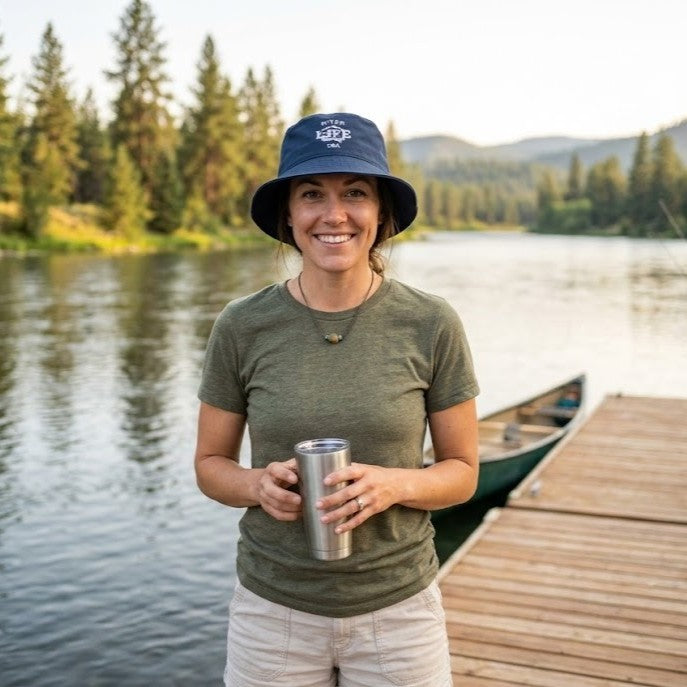 Spectrum (white embroidery) | Bucket Hat-Navy-River Life USA