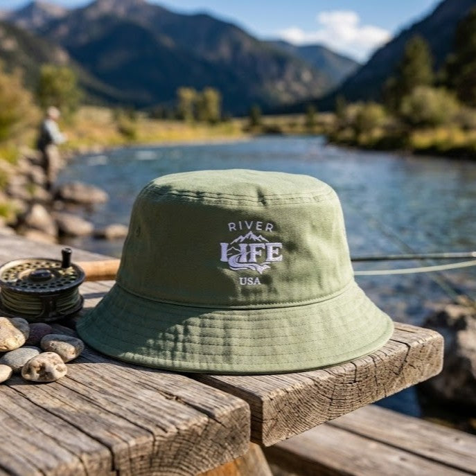 Spectrum (white embroidery) | Premium Organic Bucket Hat-Dill-River Life USA