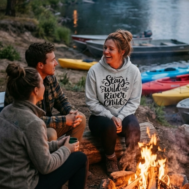 Stay Wild River Child | Womens Pullover Hoodie-ash-River Life USA