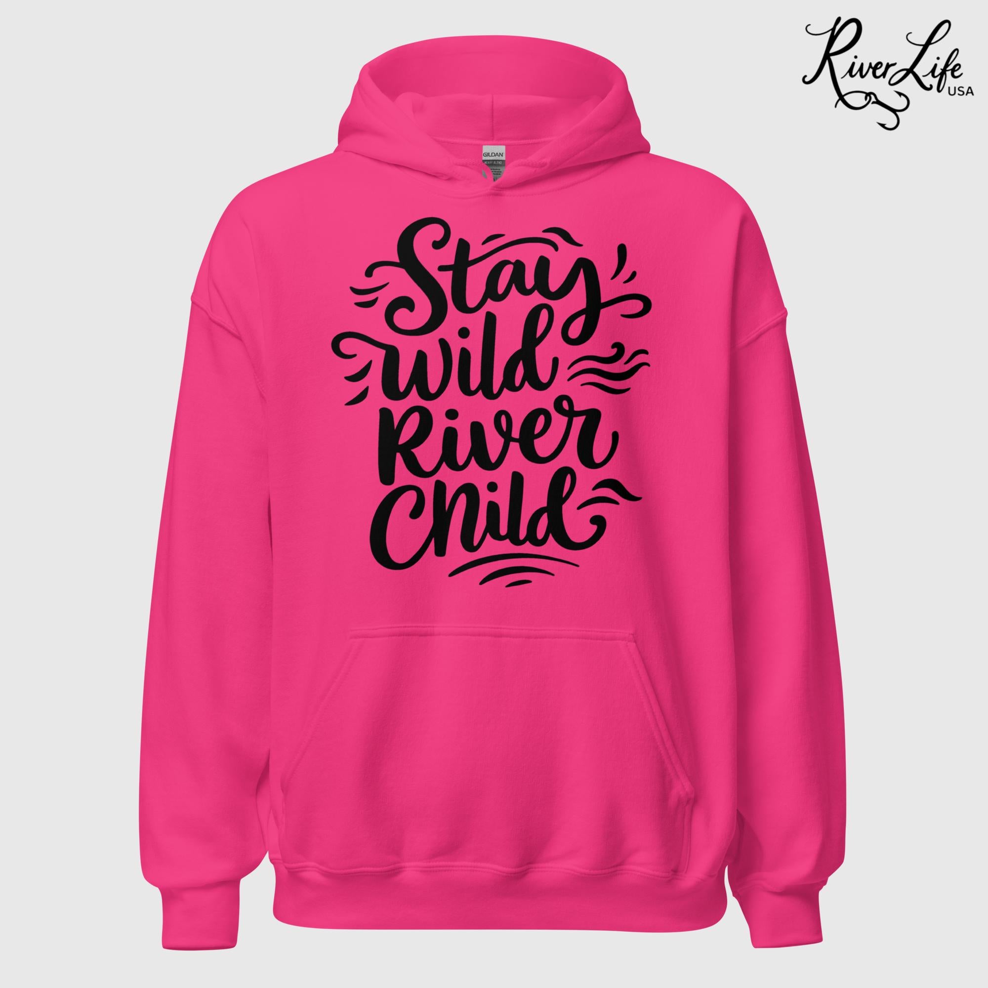 Stay Wild River Child | Womens Pullover Hoodie-Heliconia-River Life USA
