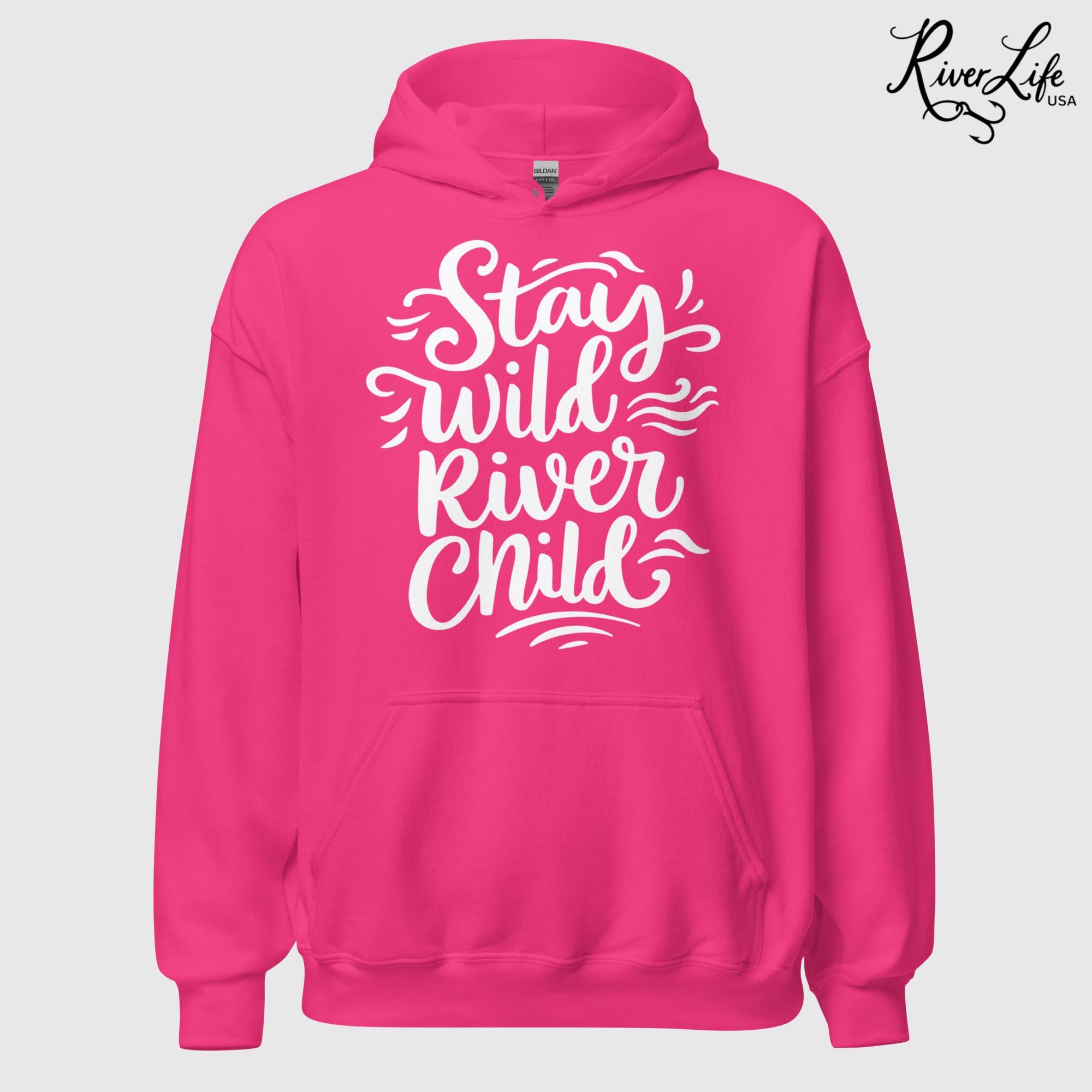 Stay Wild River Child | Womens Pullover Hoodie-Heliconia-River Life USA